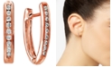 Macy's Diamond Extra Small Hoop Earrings (1/6 ct. t.w.) in 10k Rose Gold, 0.43"
